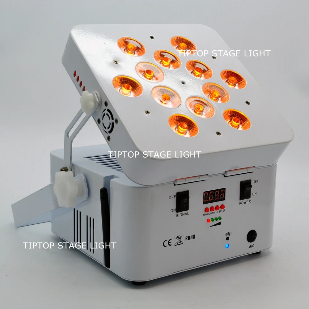  Freeshipping 8 Pack Android System SmartPhone App Control battery&wireless 12x18W RGBWA UV 6in1 Wir