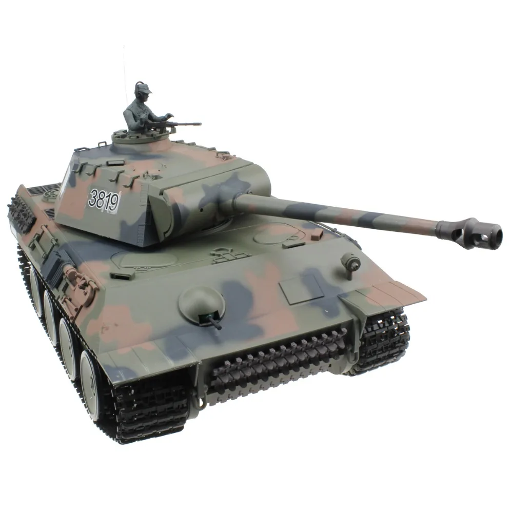 High Quality German Pz V Panther 2.4G 1/16 Radio Remote Control Tank Airsoft BB Gun Smoking Sounding Effect RC Tank Model Toy