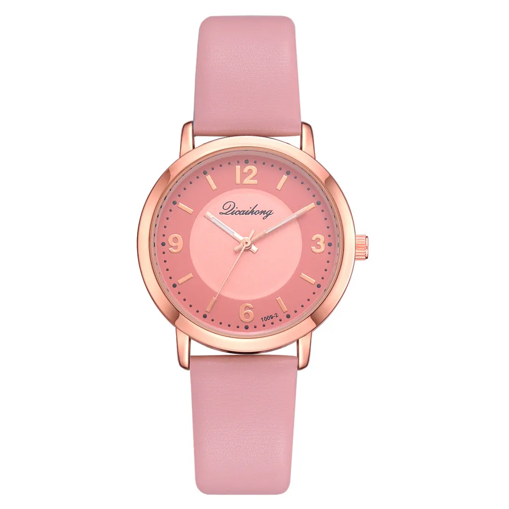

New Fashion women Leisure Set Auger Leather Stainless Steel Quartz Watch Popular candy color womens bracelet elegant lady watch