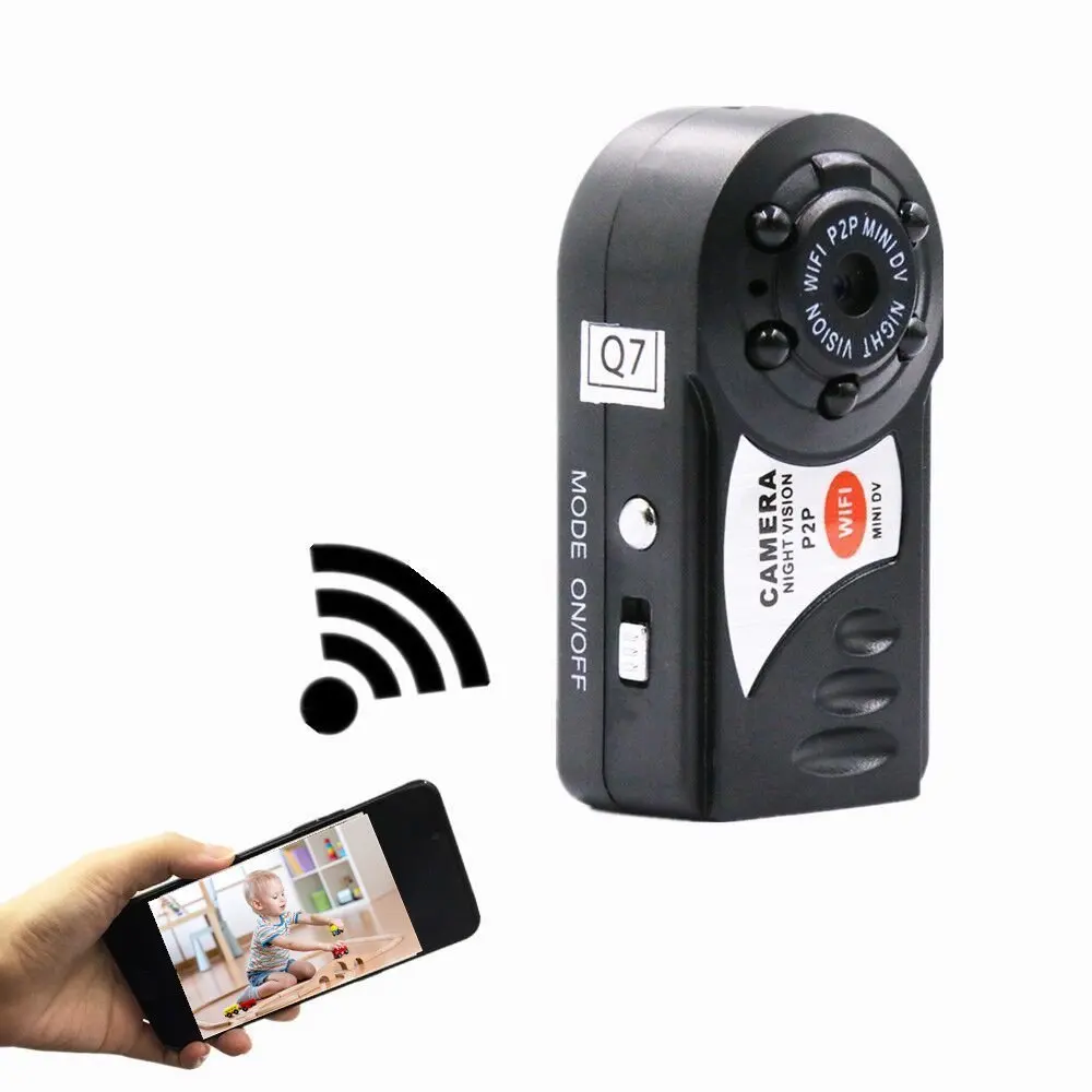 Маленький Камара espia Q7 720 P HD видеокамера P2P Wi Fi DVR Беспроводной Регистраторы DV