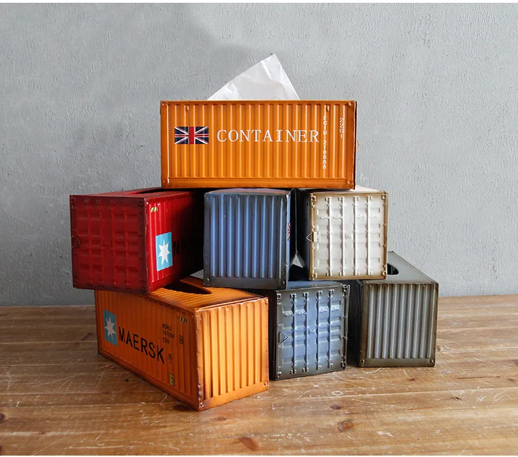 

Metal Shipping Container Tissue Box Cover