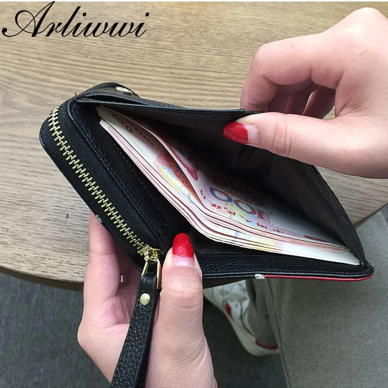 Arliwwi дизайнерский маленький кошелек из натуральной кожи, качественный подходящий Радужный кошелек, короткий кошелек для женщин, мульти держатель для карт