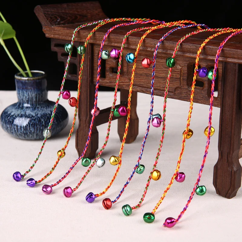 Doreenbeads 10 шт случайный цвет ручной работы Lucky Bell браслеты из красной веревки