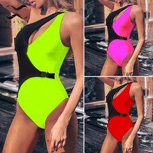 Bikinx купальник с высоким вырезом Женский однотонный сексуальный купальный костюм цельный костюм боди мягкий бюстгальтер пуш-ап бикини купальники для женщин