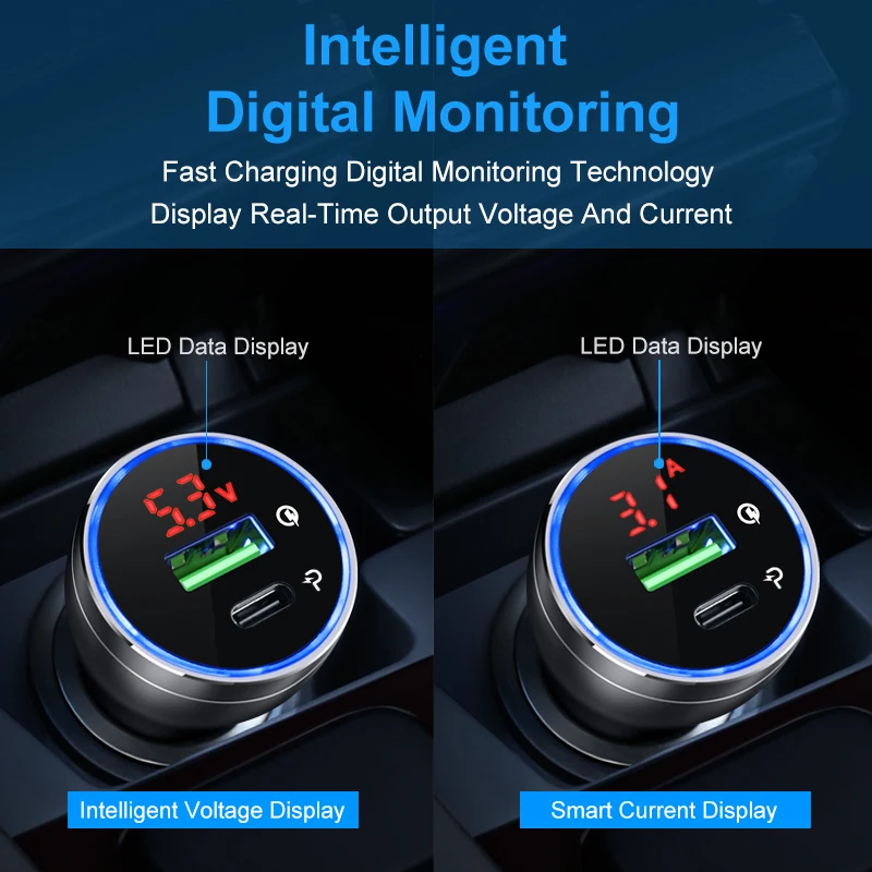  Elough 45W Auto Ladegerät für iPhone Samsung Xiaomi Huawei Zigarette Leichter Quick Charge 40 30 Da
