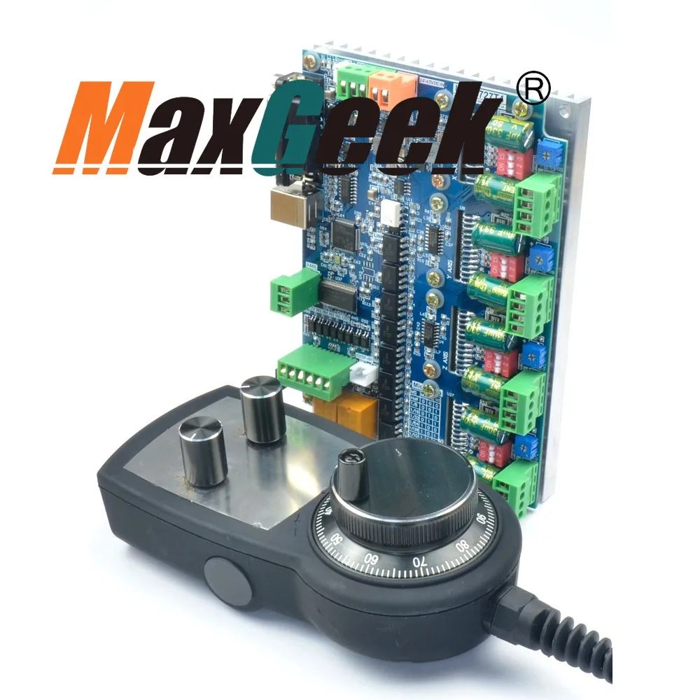

CNC MACH3 4 Axis Motion Controller USB8727T4 + MPG02 Standard Pulse Generator Handwheel