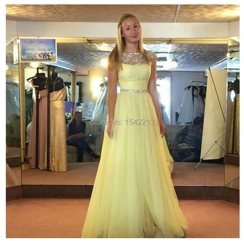 pale yellow occasion dress