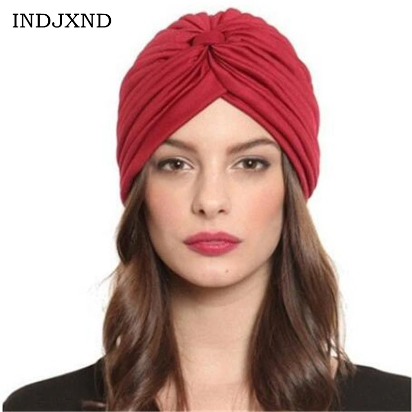 

Unisex India Caps Women Turban Hat Skullies Beanies Girls' Knitted Caps Men Hearing Protectors Hats Shower Cap Winter Solid M062