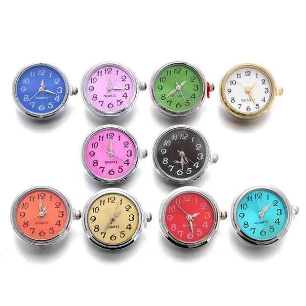 Стекло часы кнопки Пуговицы десять цветов может двигаться Fit 18 мм/20 мм DIY оснастки браслет Сменные Пуговицы ювелирные изделия - Окраска металла: 10pcs Mix Colors
