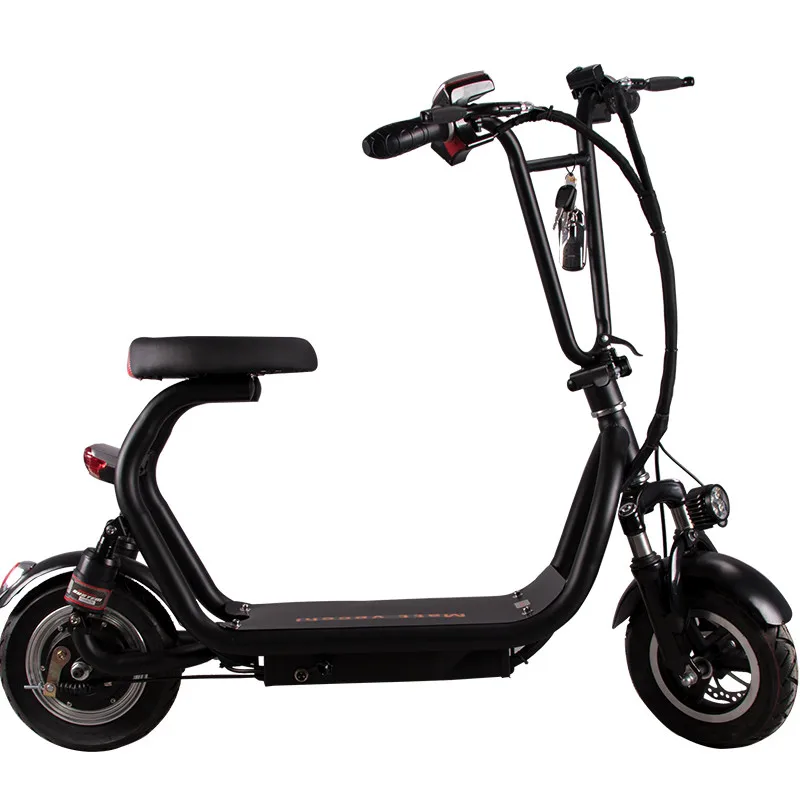 48В 10ач литиевая батарея мини Harley электрический скутер красочный Карманный Citycoco электрический скутер 350 Вт одно сиденье Электрический велосипед - Цвет: Black