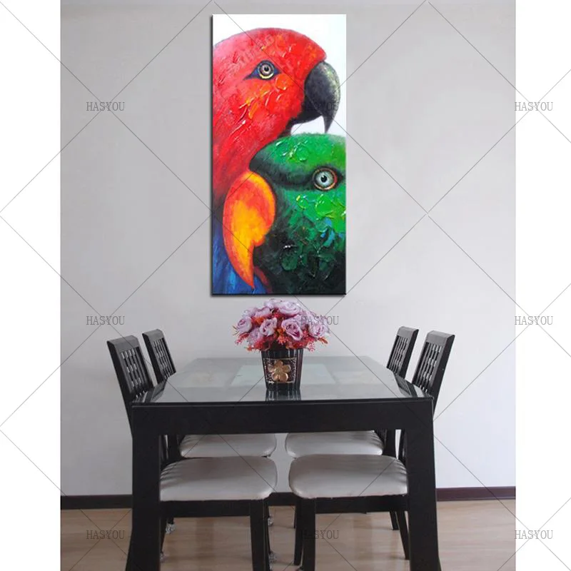 Wall-Art-Canvas-Painting-Parrot-Modern-Oil-Painting-Parrot-100-Hand-Painted-Animal-Bird-Canvas-Painting (2)