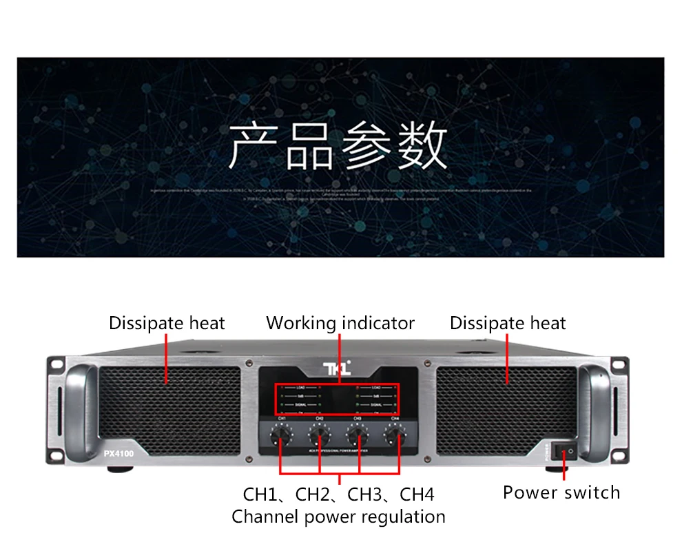 TKL 4*1000 Вт чистый пост-класс усилитель мощности Профессиональный DJ сабвуфер линейного массива poweramp для сцены