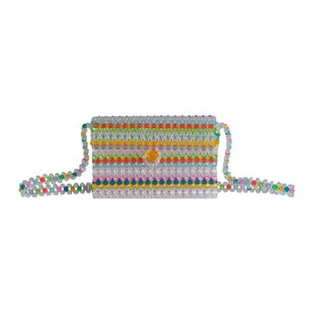 Candy Color Panelled Plaid Striped Printing for Miss Multicolor Women Shoulder Bag Beaded Bag - Цвет: stripe