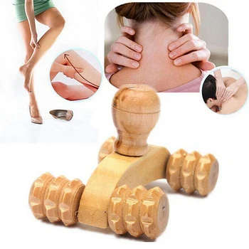 

Solid Wood Full-body Four Wheels Wooden Car Roller Relaxing Hand Massage Tool Reflexology Face Hand Foot Body Therapy