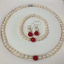 Красивая 14 мм Зеленый Shell Перл Браслет Серьги 7." Благородный стиль Природный Изысканные jewe Быстрая