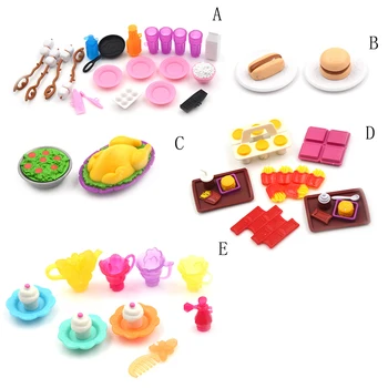 

Lovely 1set Funny toys for baby girls play house toys plastic food cake cup bottle Kitchen kit For doll for kelly doll