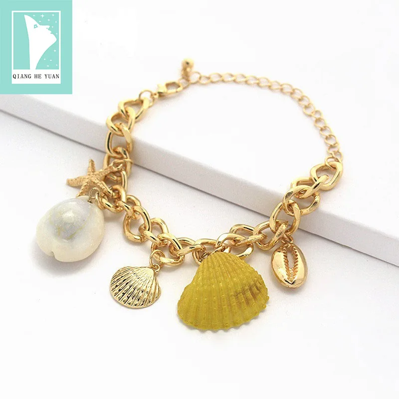

Sea shell and seastar alloy bracelet for women