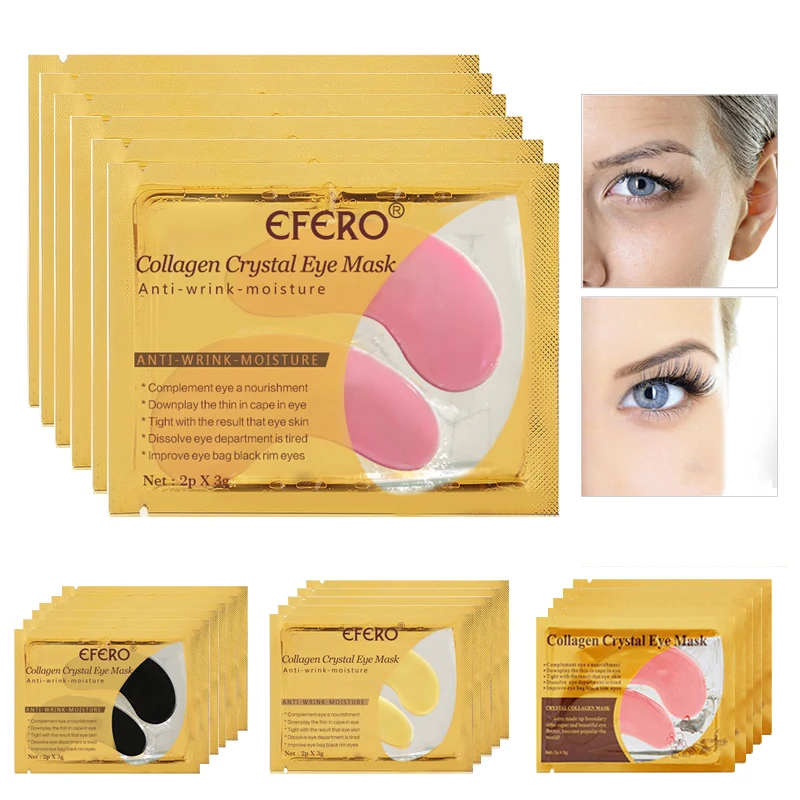 

EFERO Anti-Aging Eye Mask Gold Crystal Collagen Skin Care Eye Patches Anti Dark Circle Anti-Puffiness Eyes Treatment Beauty