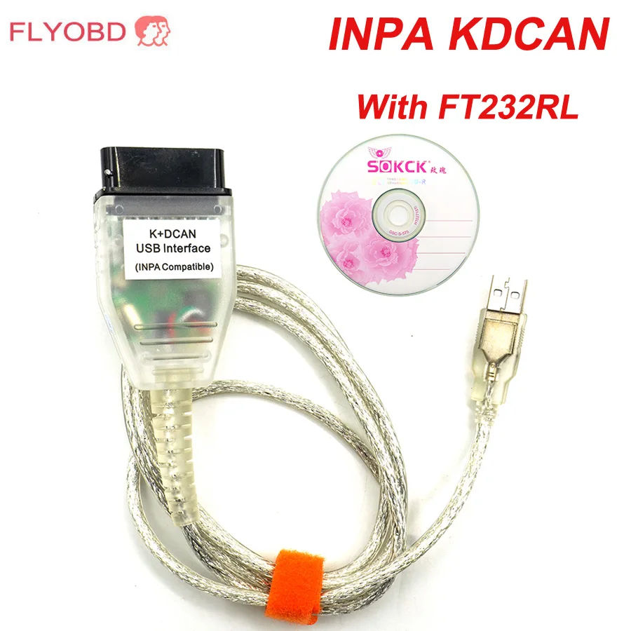 Лучшее качество INPA K+ CAN для bmw Диагностический кабель зеленый PCB inpa K DCAN USB интерфейс сканер кодера считыватель с FT232RL чип