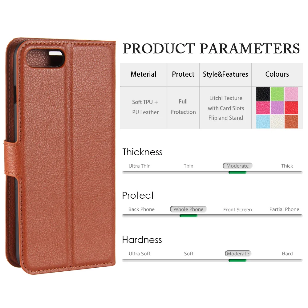 KIP7P1146_3_Litchi Texture Leather Case with Card Slots & Stand for iPhone 7 Plus