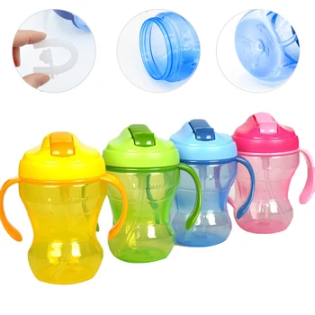 

260ml Baby Feeding Cup with Handle Children Learning Feeding Bottle Child Training Cup Cute Duckbill Healthy Portable Leakproof