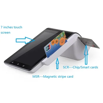

PT7003 handheld android 5.1 OS wifi 4g pos machine terminal with nfc reader barcode scanner/card reader/nfc/thermal printer