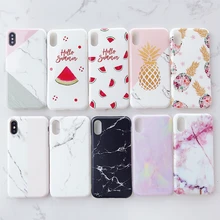 Мраморный чехол на айфон 7 чехол для айфон 6 s силиконовый мягкий ТПУ Арбуз Ананас чехол для iPhone 6 6S 7 8 Plus X XR XS MAX Задняя накладка чехлы для айфон 7 плюс 7plus 8plus смартфоны