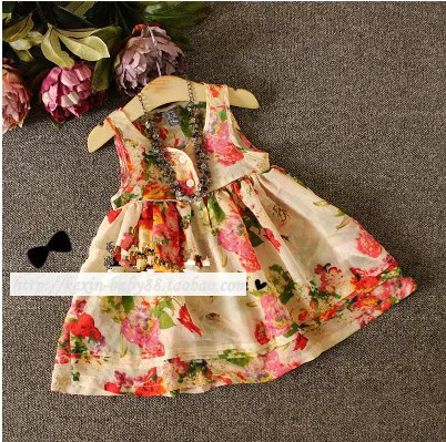 

[Bosudhsou.] #K-29 Kids clothing baby children clothes summer dresses girls summer style girl dress floral print cotton sundress