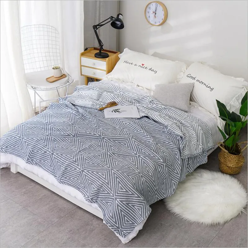 200*230cm 3 layers Muslin Lightweight Summer Blanket for Bed Sofa Combed Cotton Quick Dry Throw Blankets Bed Coverlet sheet - Цвет: 200x230cm