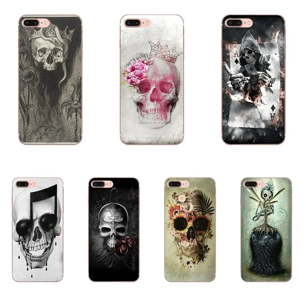 For Xiaomi Mi3 Mi4 Mi4C Mi4i Mi5 Mi 5S 5X 6 6X A1 Max Mix 2 Note 3 4 TPU Protective Pouch Poker Skull Tatoo | Мобильные телефоны и