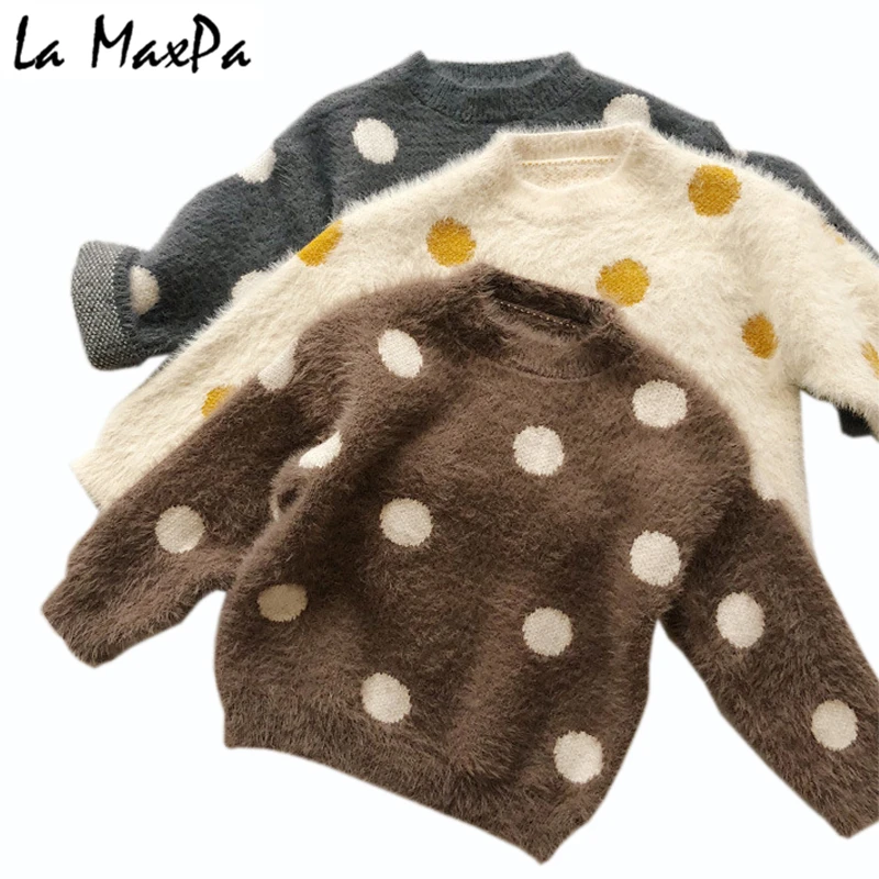 

2018 Casual Children Baby Sweaters Dot Boys Sweaters Winter Girls Sweaters Knit Kids Pullover Casual Boys Clothing 2-7Years