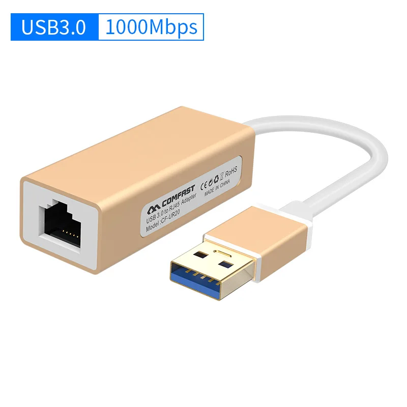 USB 3,0 к RJ45 10/100/1000 Мбит/с Gigabit высокой Скорость RJ45 Ethernet LAN Сетевой адаптер для Win 7 8 10 Linux ноутбука, настольного компьютера, ноутбука Macbook - Цвет: Черный