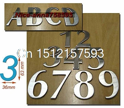 3 шт. самоклеящиеся номера 0-9 и ABCD 63*36 мм | Обустройство дома
