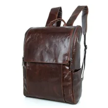 Top Quality Fashion Coffee Genuine Leather Men’s Backpacks Preppy Style Unisex Women Backpack Bolsas 14″ Laptop Backpack J7344