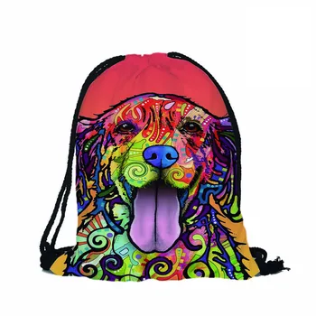 

Fashion 3D Printing Backpacks Lovely Golden Retriever Muilt Color Designs For Men Women Bag Art Cute Pet Dog Bags