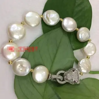 

HOT HOT AAA 12-13 MM Natural Freshwater White Corner Pearl Bracelet 8 Inch