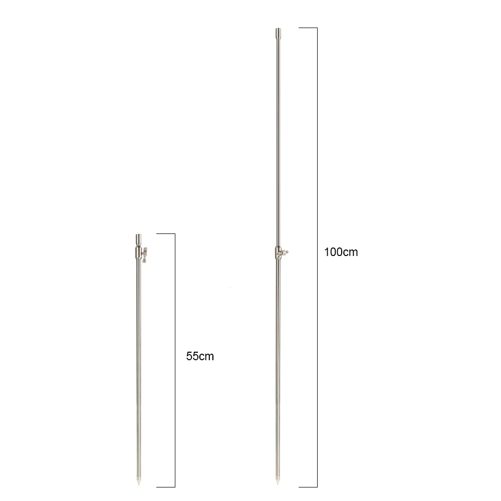 Bankstick réglable en inox 55-100cm pour rod pod carpe - Support ajustable pour alarmes de touche
