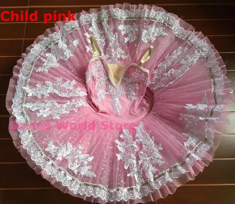 Профессиональная балетная пачка, синяя, для взрослых, Лебединое озеро, балетная танцевальная одежда для девочек, блинная детская пачка, юбка, женские костюмы, балерина - Цвет: Child pink