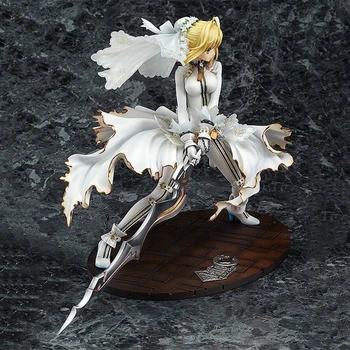 

Fate/stay night Saber anime figure model painted Wedding dress version doll 22cm collection toy Christmas gift