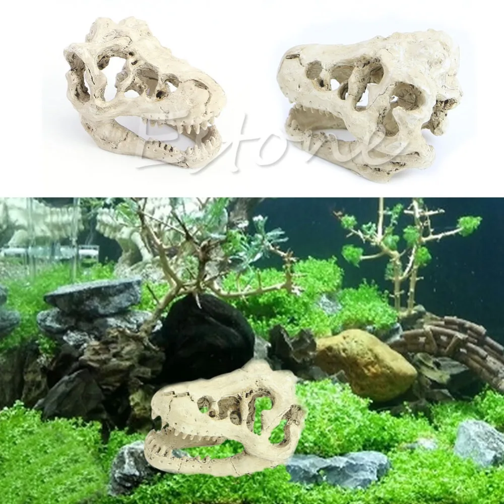 

1Pc New Style Realistic Tyrannosaurus Scale Dinosaur Skull Model Collectable aquarium decor Ornament