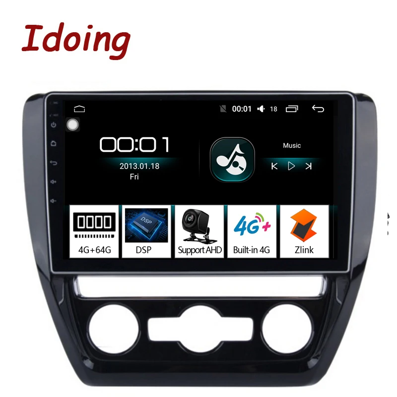 Sale Idoing 10.2"4G+64G Octa Core Car Android8.1 Radio Vedio Multimedia Player Fit VOLKSWAGE 2011-2015 2.5D IPS DSP GPS Navigation 0