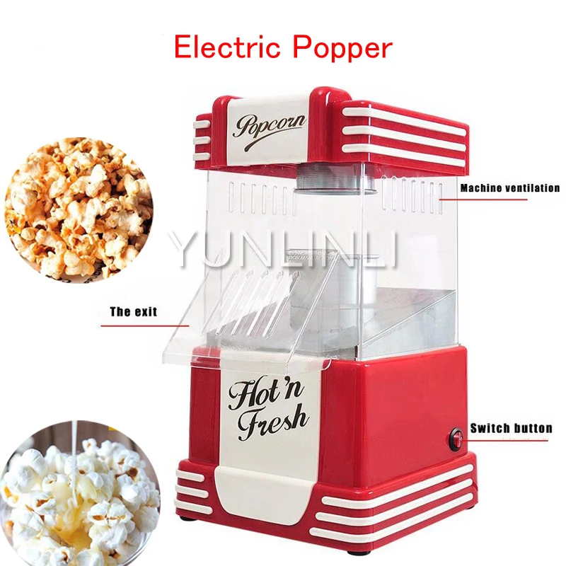 

Electric Popcorn Maker Household Popcorn Popper Hot Air Popcorn Machine with Switch Control JH019