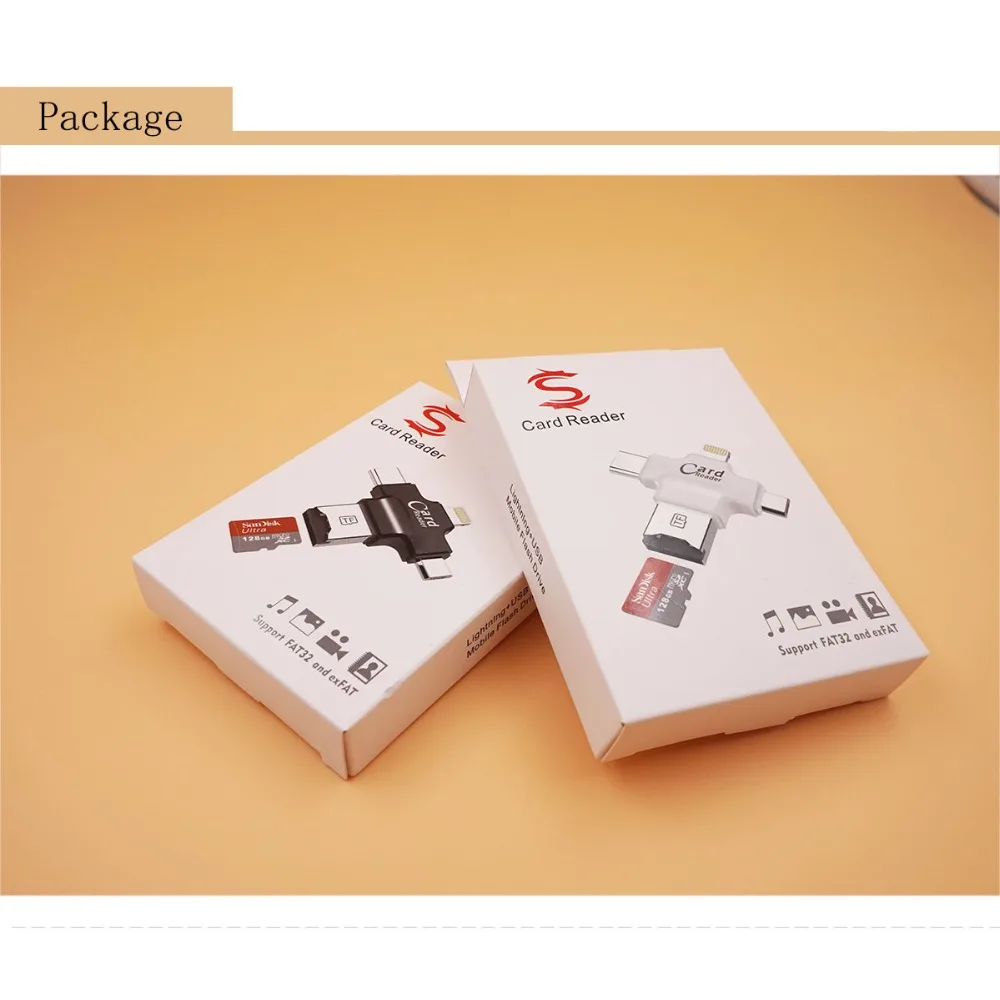 Freegene 4 в 1 USB 2.0 smart card reader Тип-C/Lightning/micro usb/usb 2.0 устройство чтения карт памяти для Android IPad/iPhone 7 OTG