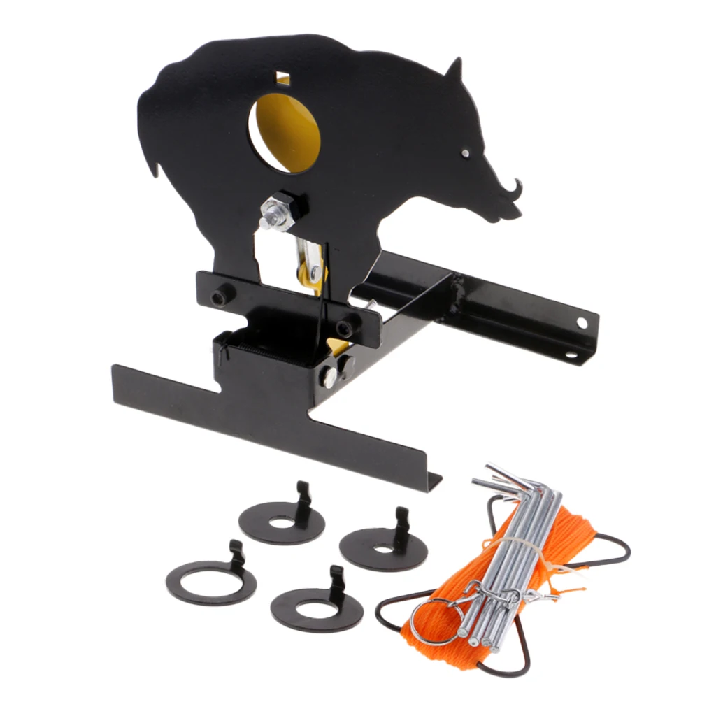 Heavy Duty Steel Resetting Field Target Shooting Paintball Accessories with 4 Size Kill Zone Inserts Ring