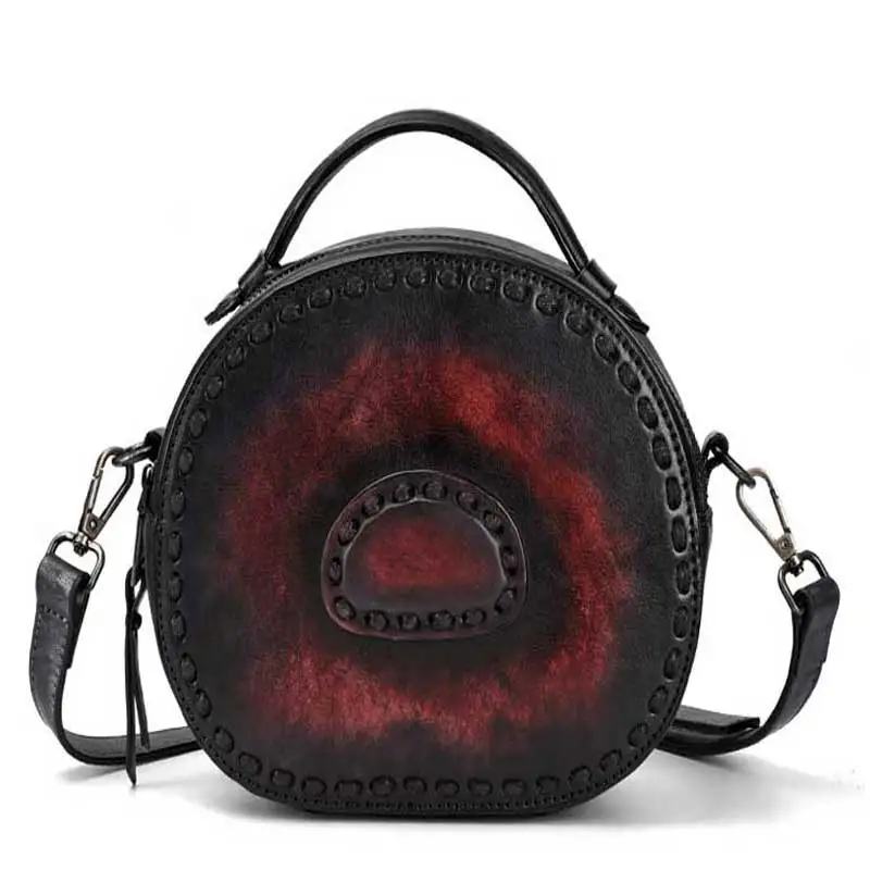 

New style of retro tree high bark hand-brushing lady one shoulder slanting across the top of the bale cowhide recreational bag