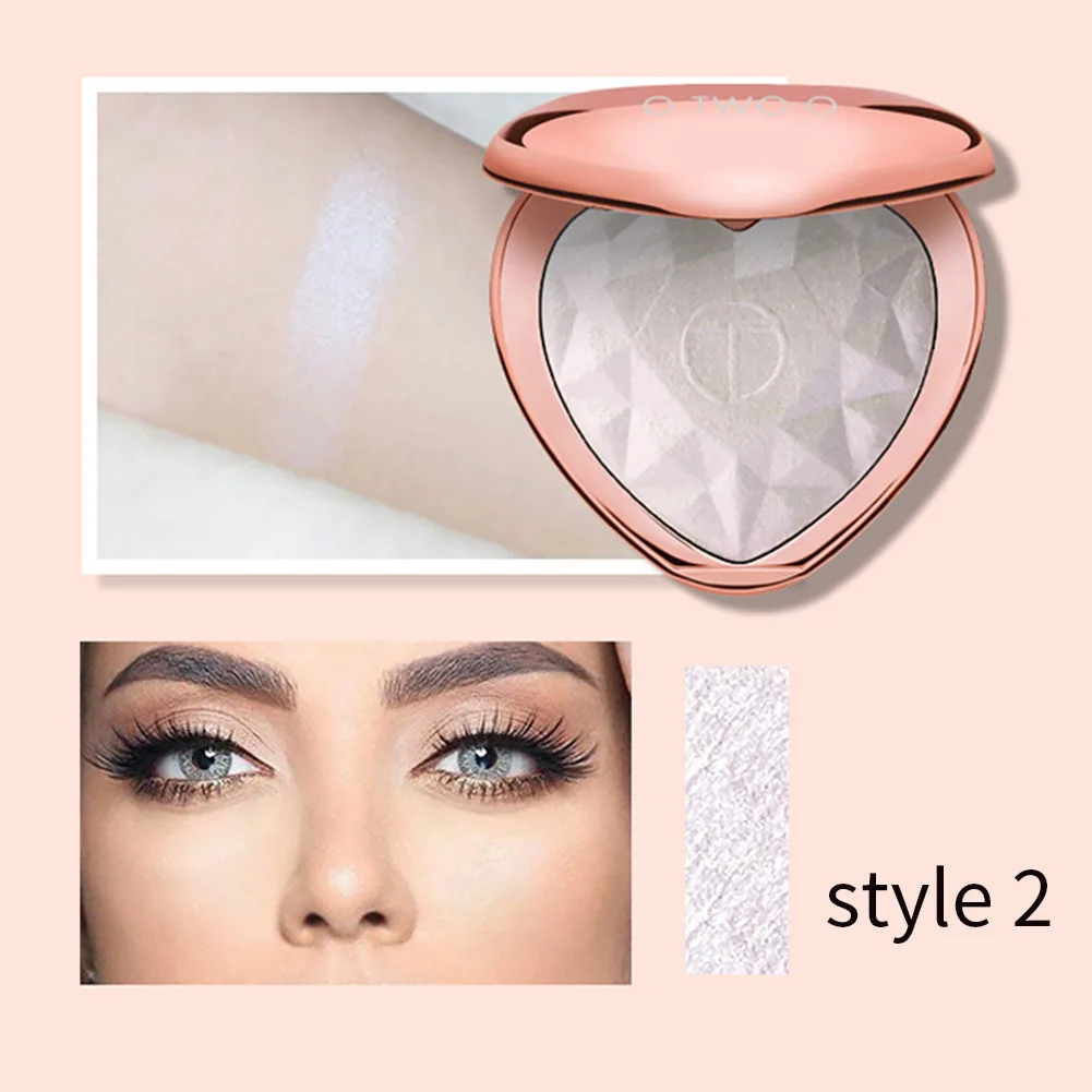 4 цвета доступны Shimmer highlighter палитра пудры контур лица основа для макияжа кожи милая форма сердца палитра косметики - Цвет: Style 02