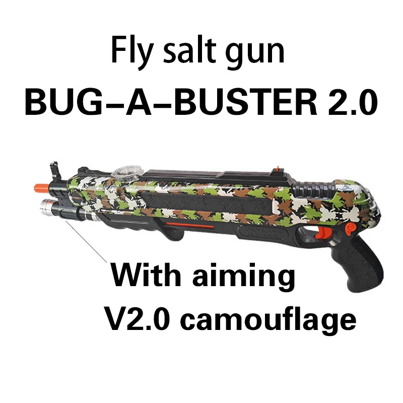 Pistola de sal Creative bug a salt Gun Salt Pepper Bullets Blaster Airsoft for Bug Blow Gun Mosquito Model Toy GunChristmas gift - Цвет: Comouflage With Aim