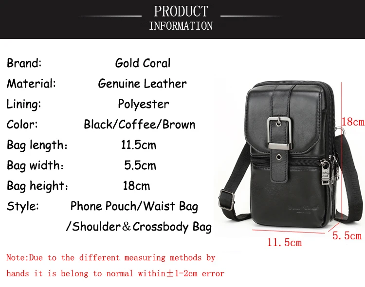Мужская сумка на пояс из натуральной кожи золотого и кораллового цвета, сумка для телефона, сумка для путешествий, мужская повседневная сумка на плечо, сумка-мессенджер, кошелек для монет