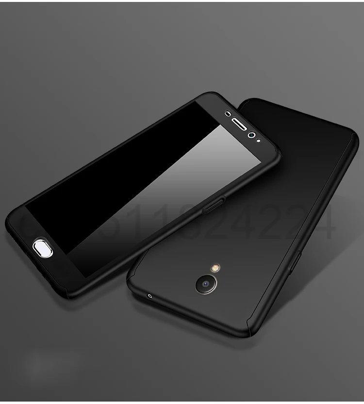 360 Full Case For Meizu Pro 7 Cases Hard PC Degree For Meizu  M6 Note M6 M5 Note  M6s Cover + Tempered Glass A18