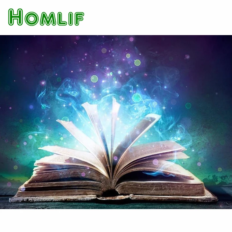 HOMLIF Алмазная мозаика 5D DIY картина Мультяшные книги Ночная мечта с алмазной